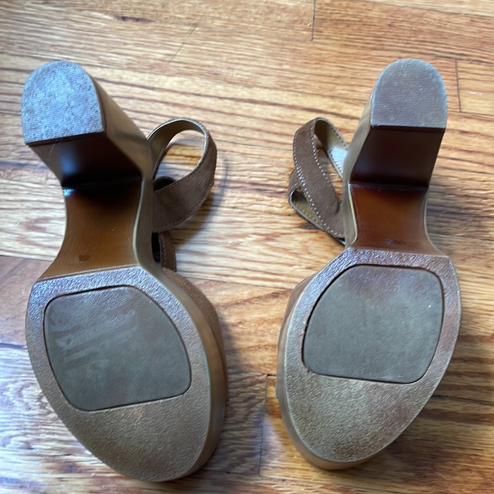 Steven Madden Brown Suede And Leather Block Sanda… - image 3